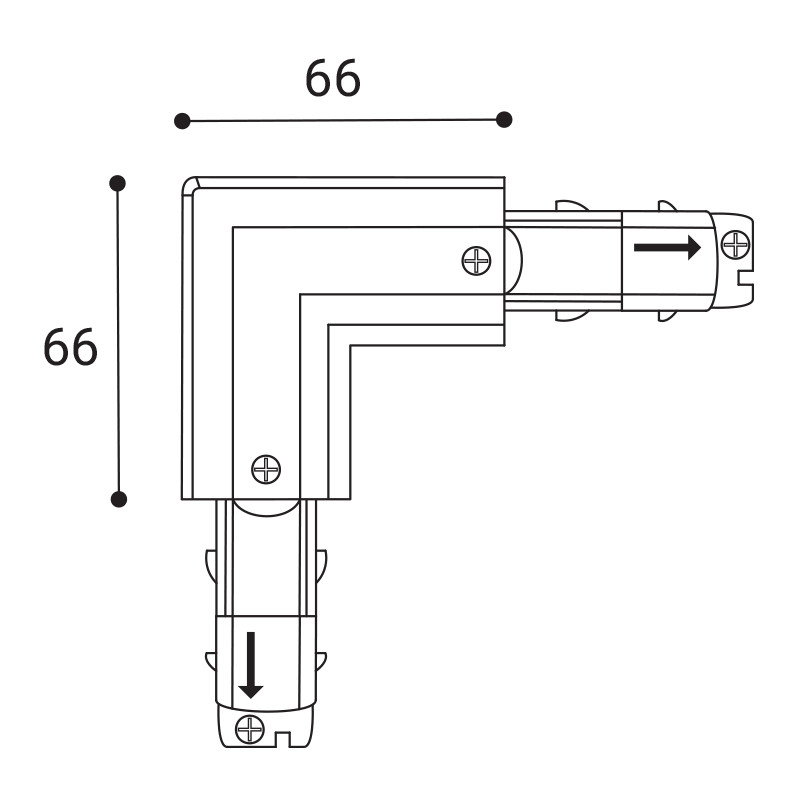 Connettore angolare bianco 3PH DALI