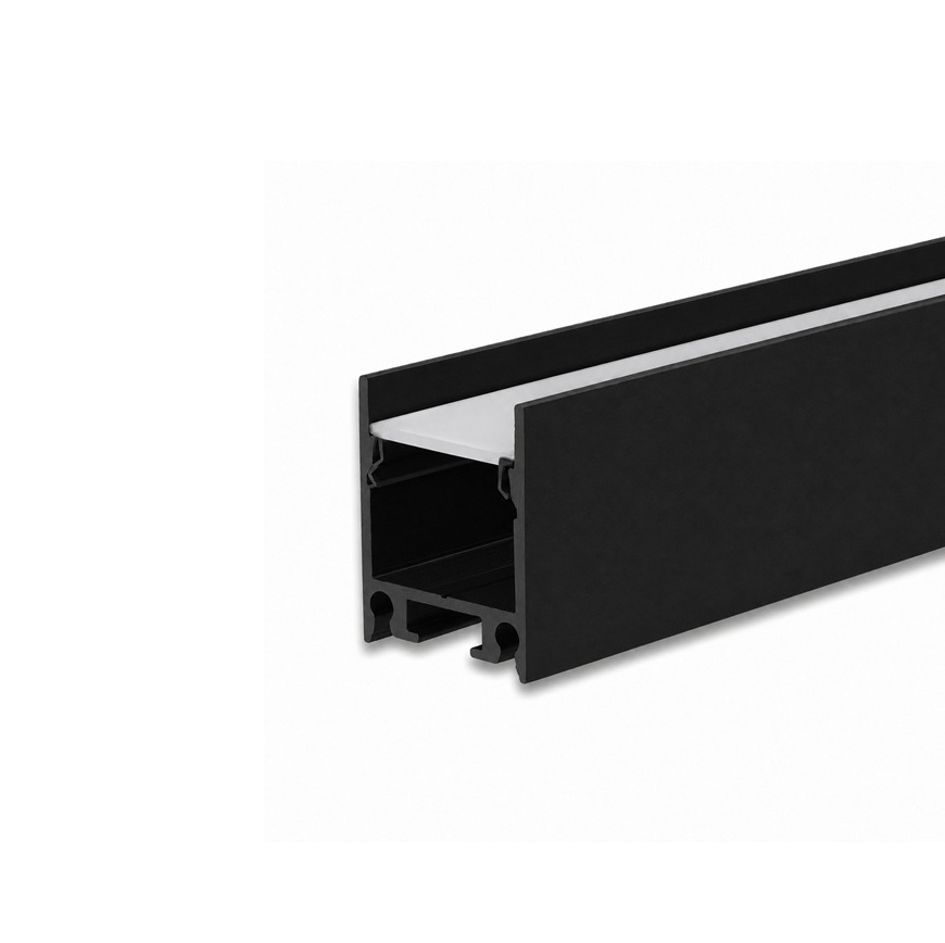 LED Profil schwarz 18,5x23mm Abd. rückversetzt