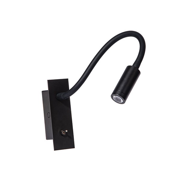 LED Leseleuchten Einbau Flexarm mit Schalter schwarz