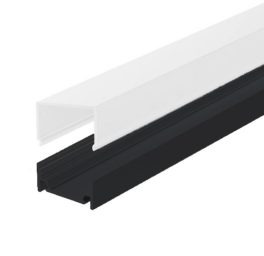 LED Profil schwarz 25x10,6mm inkl. U-Abd. LED Profil schwarz 25x10,6mm inkl. U-Abd.