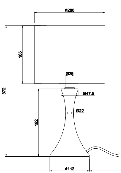 Lampada da tavolo nichel/bianco Ø20cm E27