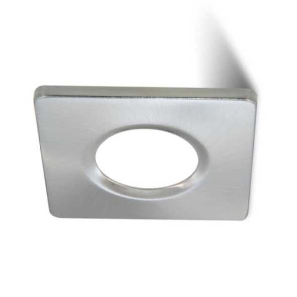 Abdeckring Eckig Edelstahl zu LED Möbeleinbau