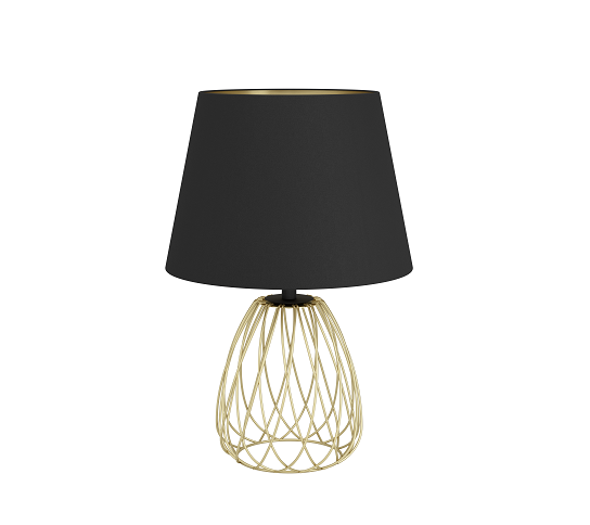 lampada da tavolo in ottone/nero 1xE27