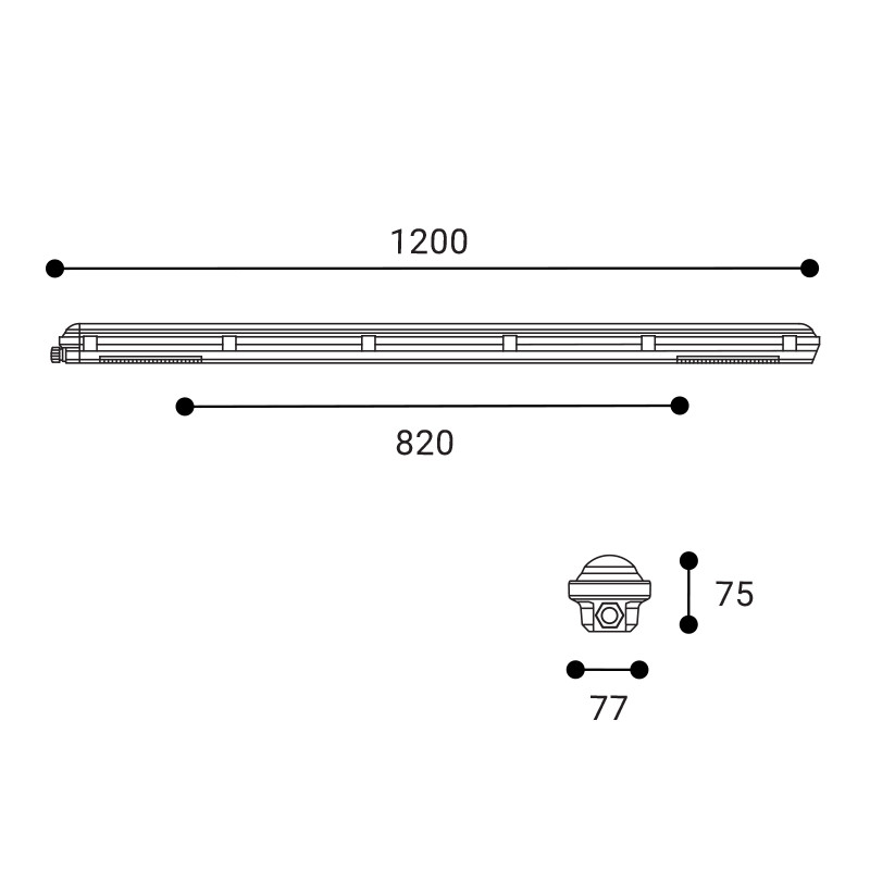 Plafoniera stagna 120cm 22-40W 4000K