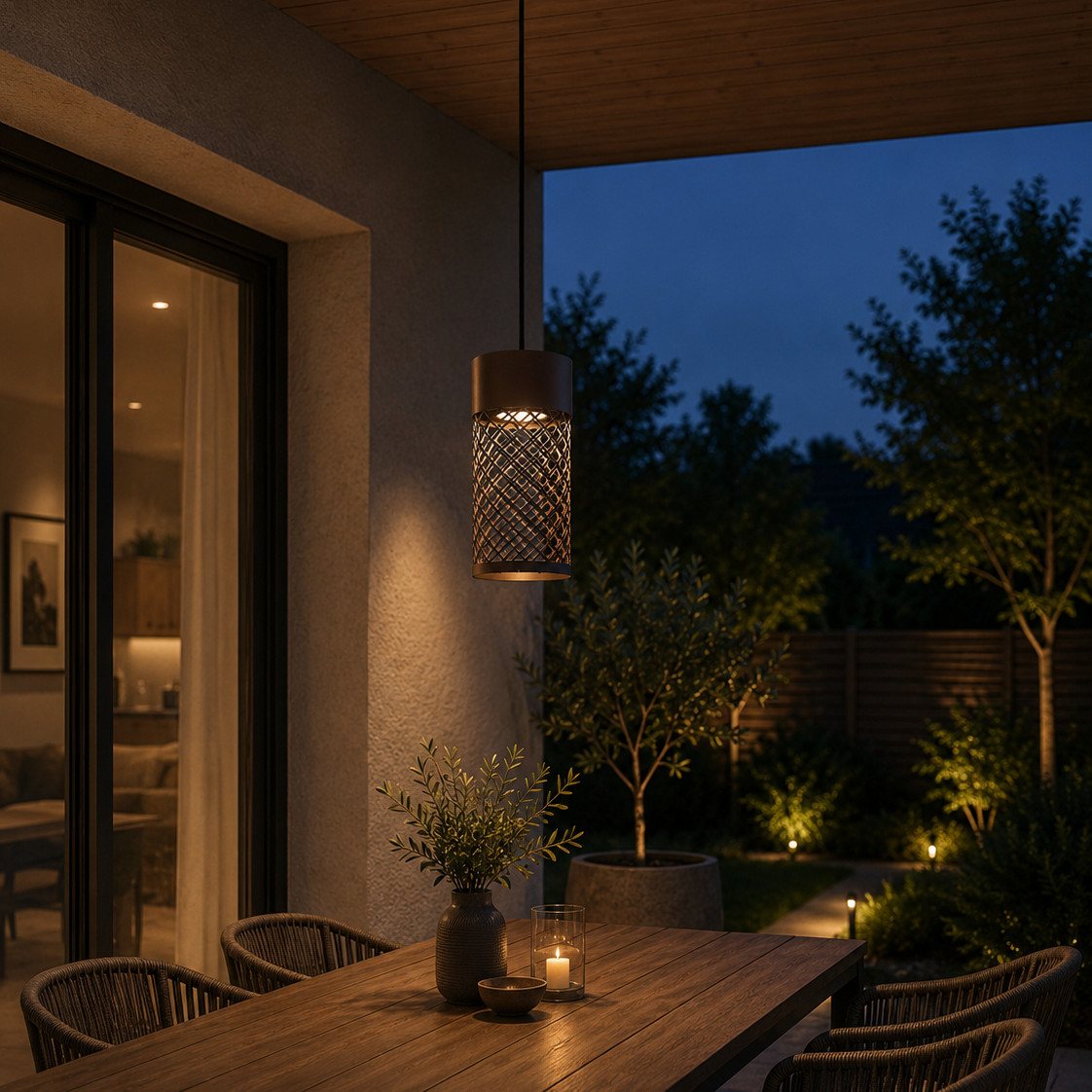 Lampada a sospensione LED IP65 corten