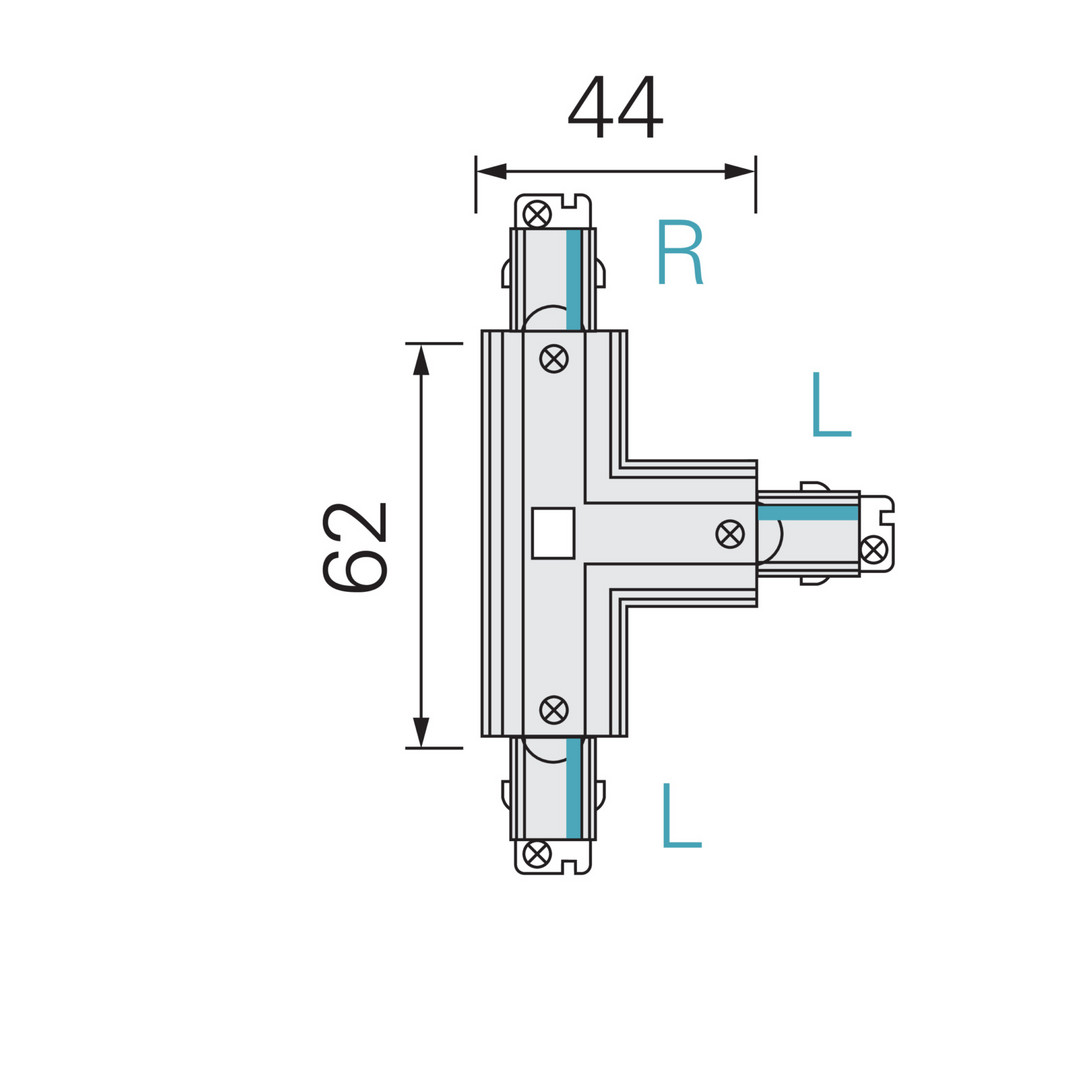 Raccordo a T L/L/R bianco 1PH Mini