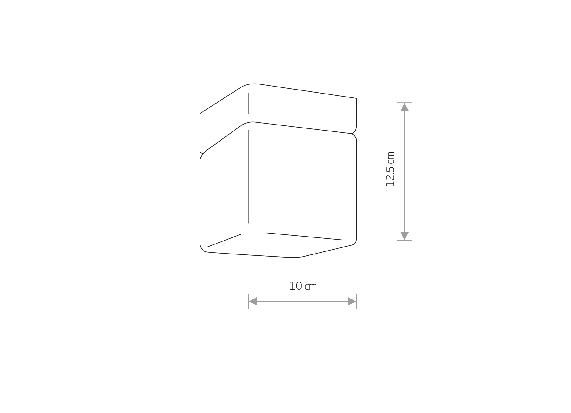 Faretto da superficie IP44 nero/vetro 10x10