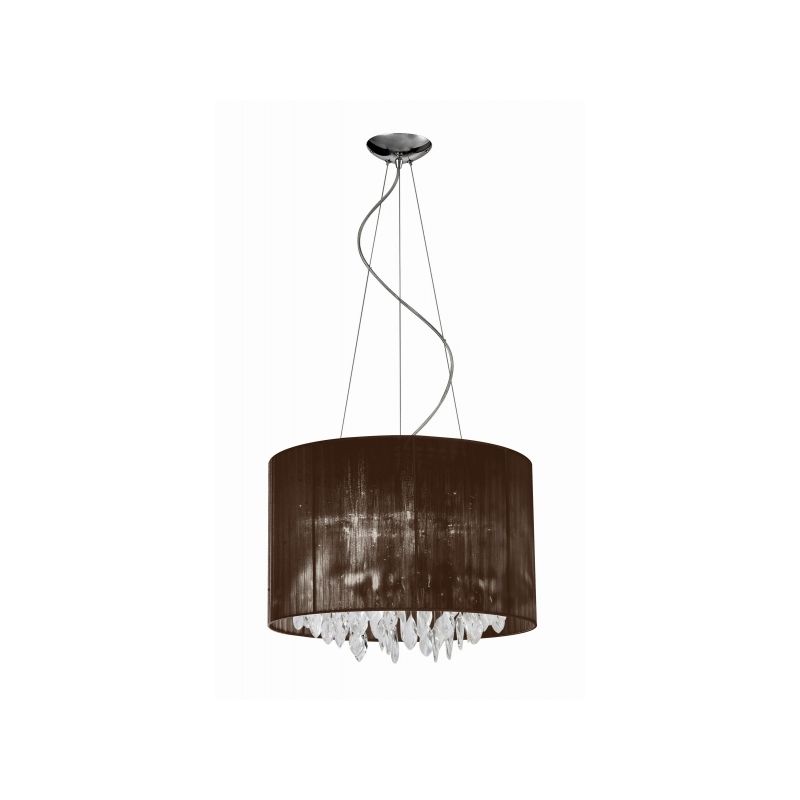 Lampadario Ø45 tessile/cristallo