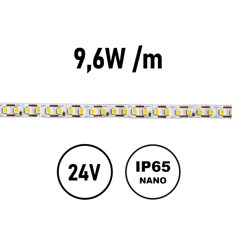 Striscia LED 9,6W IP65-NANO 24V Striscia LED 9,6W IP65-NANO 24V