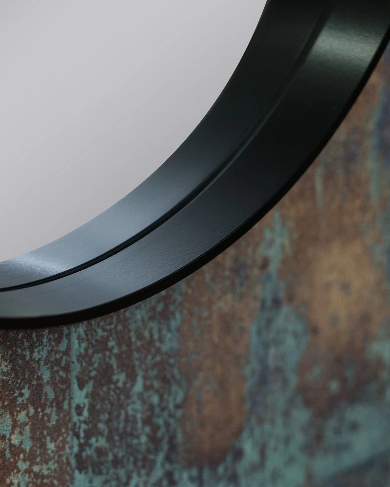 LED Spiegel oval mit Rahmen versetzt - ohne Beleuchtung