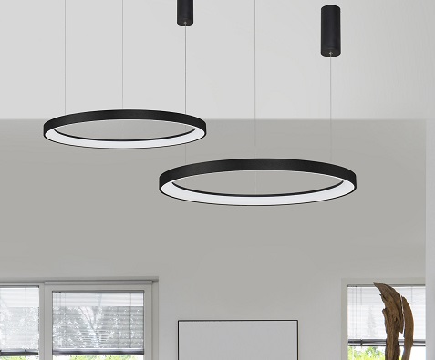 LED Hängeleuchte schwarz  Ø58cm dimmbar
