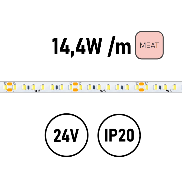 Striscia LED color carne 14,4W 24V