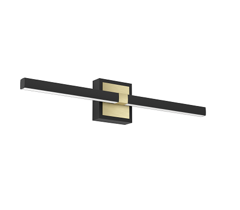 Lampada da specchio LED nero/ottone, IP44 L.60 cm