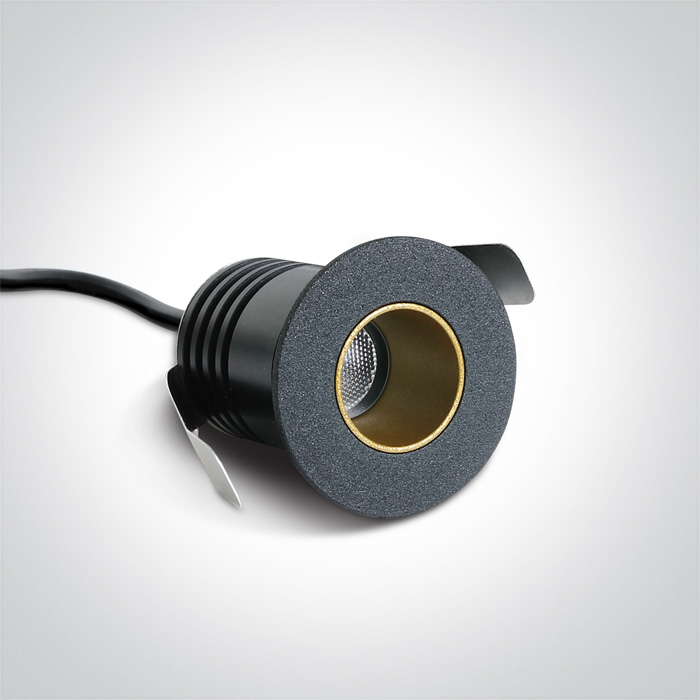LED incasso IP65 nero/oro 2W Ø37 3000K