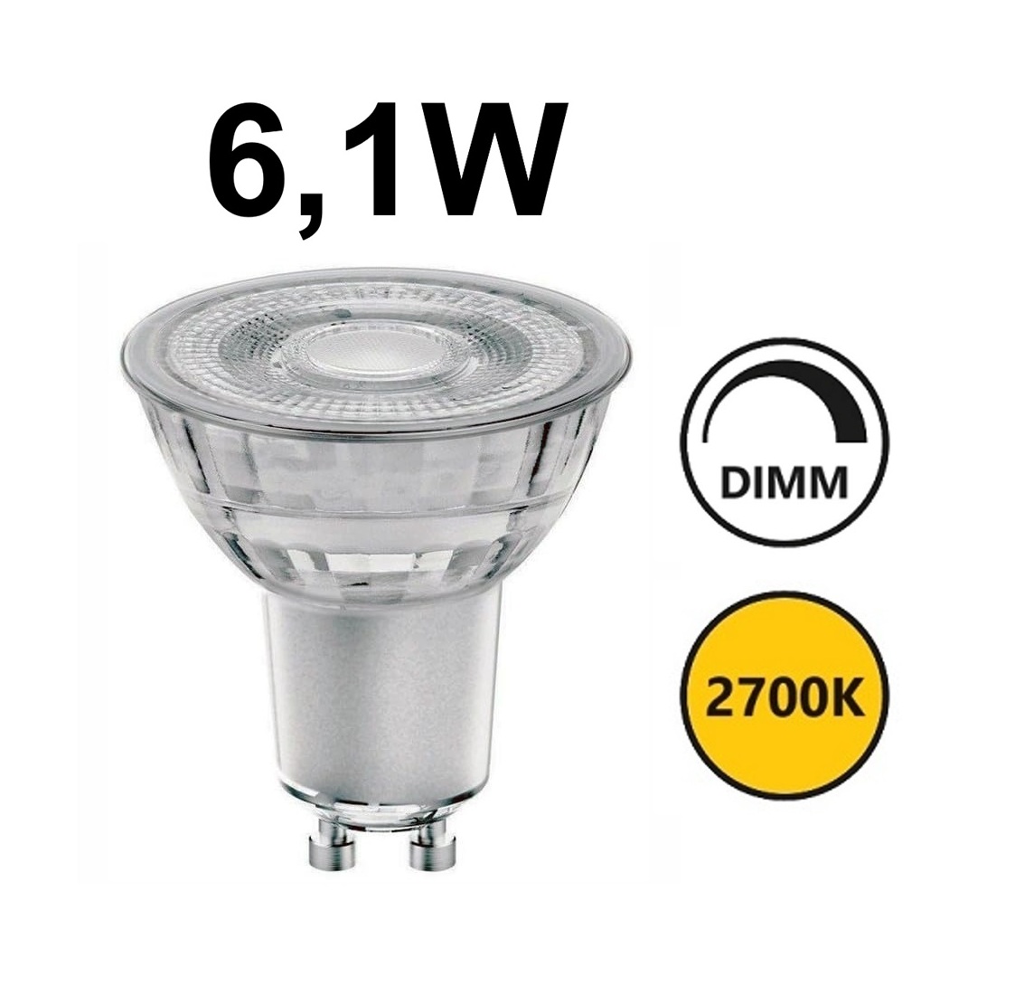 LED GU10 Osram 6,1W 2700K 36° dimmerabile