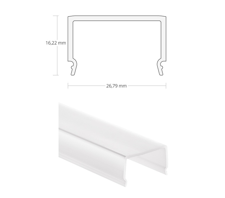 Profilo LED 27x12 mm nero incl. copertura alta