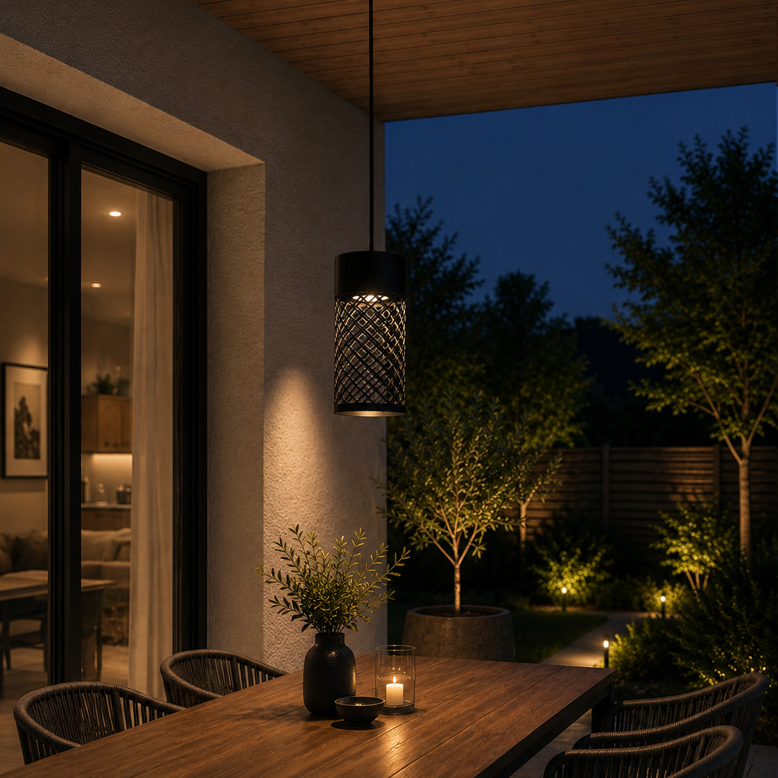 Lampada a sospensione LED IP65 nero