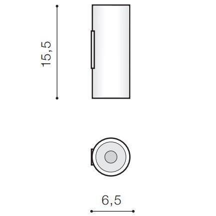 Applique nera rotonda 2xGU10 dir/ind.