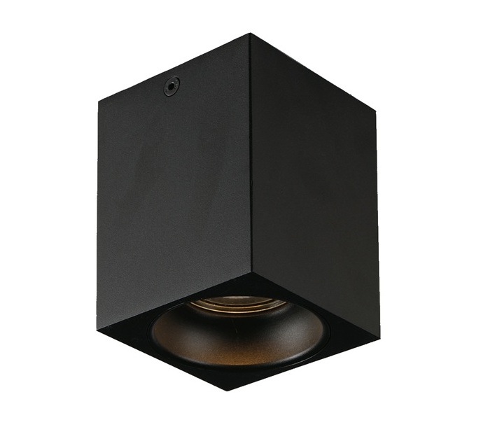 Faretto da superficie GU10 8x8 nero da incasso