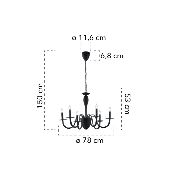 Lampadario Ø78 bianco