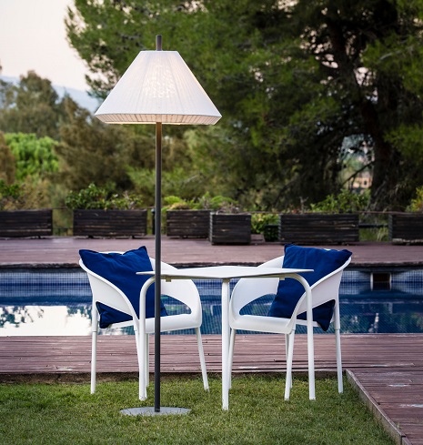 Lampada da terra 195cm Esterno antracite/crema