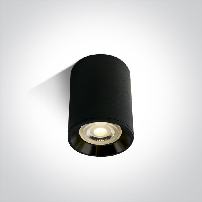 Faretto da superficie nero/nero Ø7 GU10