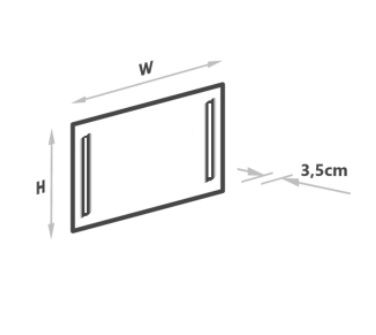 Specchio LED quadrato senza cornice - luce diretta/indiretta