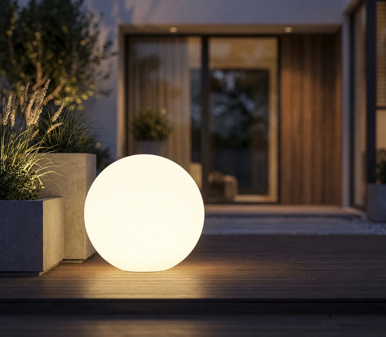lampada a sfera IP65 opale