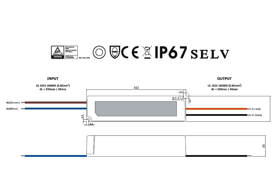 Alimentatore LED 60W IP67 24Vcc
