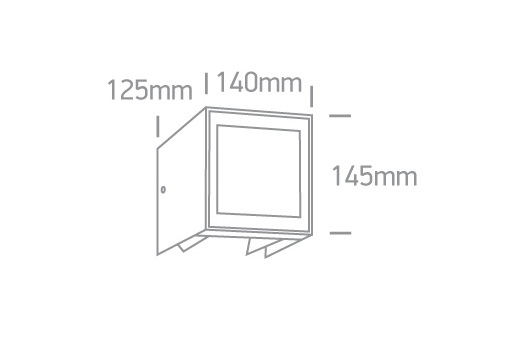 Applique LED IP54 antracite 14x14,5