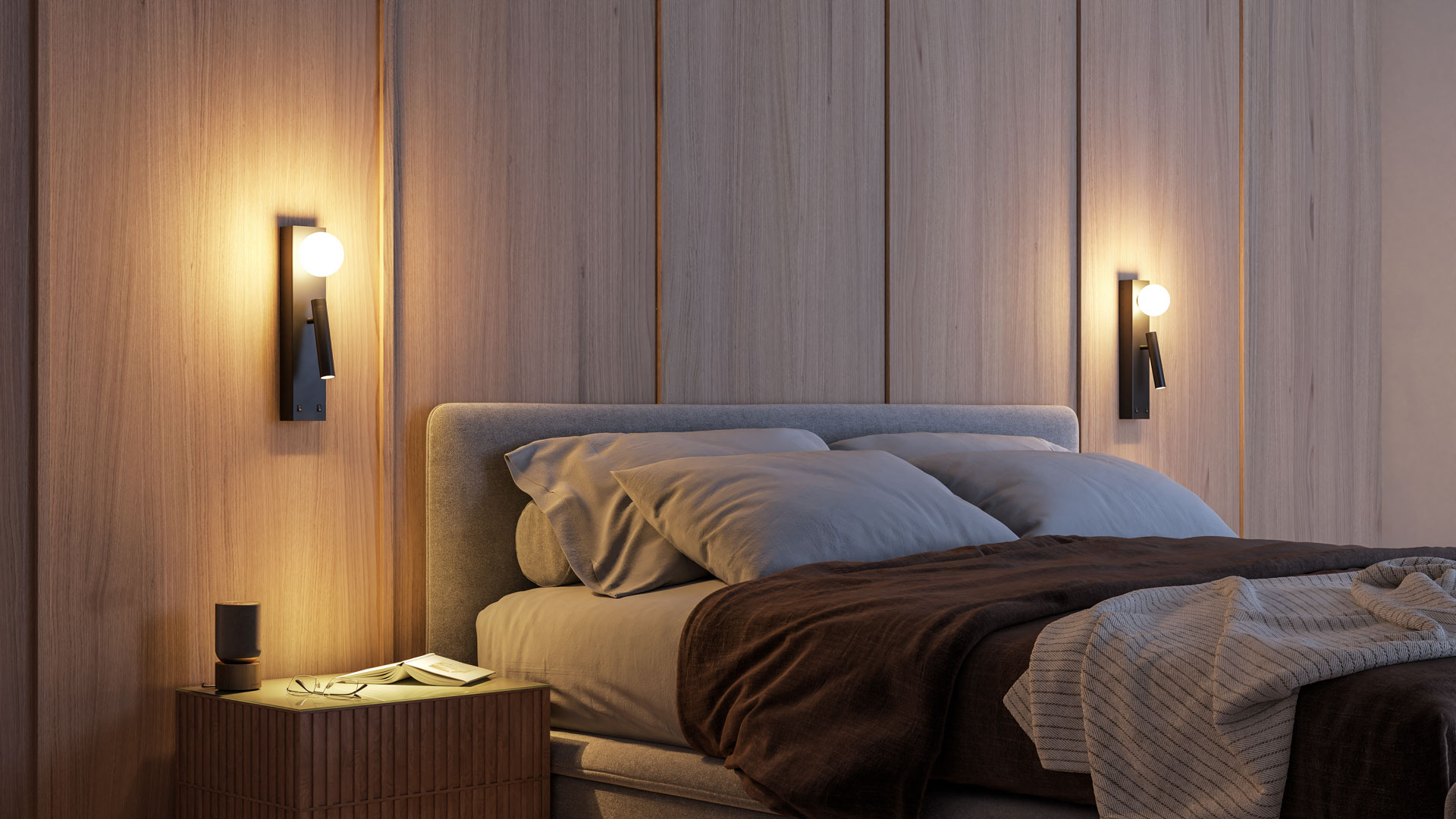 Luce di lettura a LED nera con USB