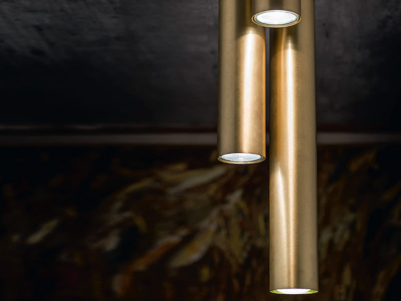 Lampada a sospensione cilindro Ø5,5cmx25cm oro