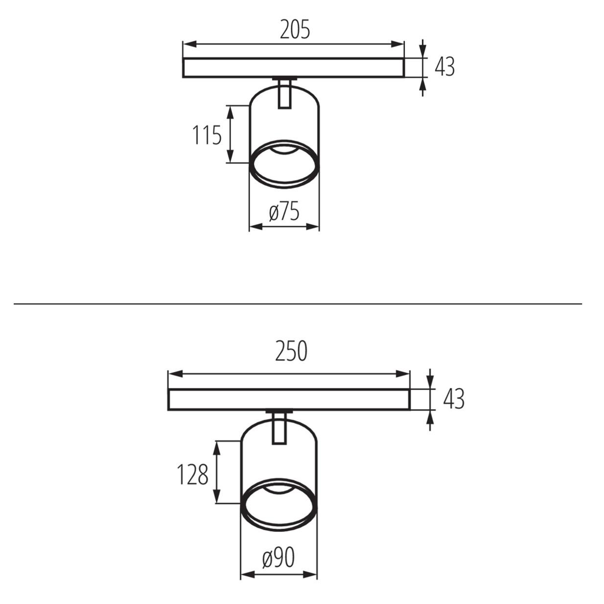 LED 3PH Strahler schwarz