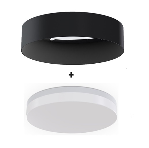 Plafoniera LED IP54 Ø29 nero CCT