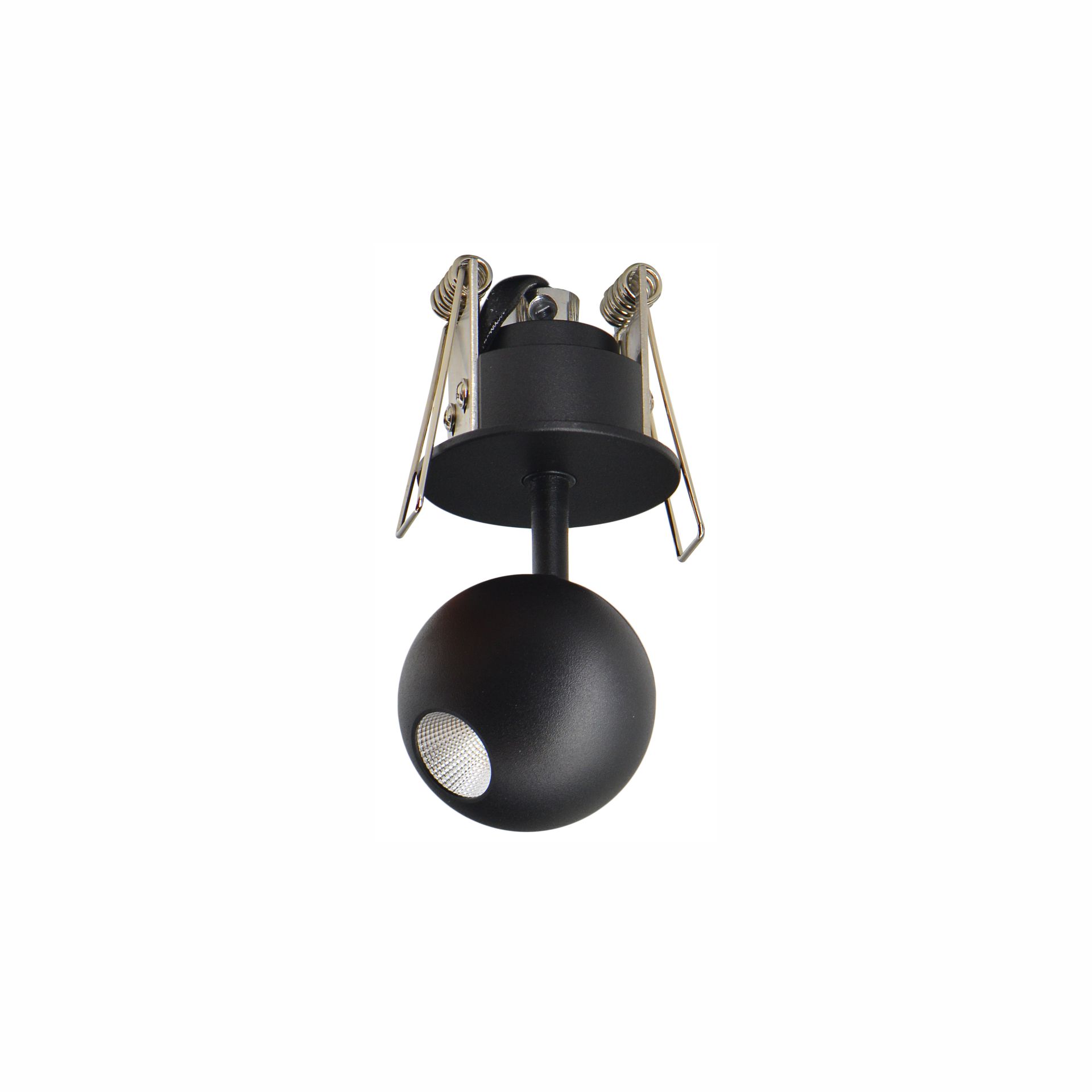 LED incasso a sfera Ø50mm nero 3000K