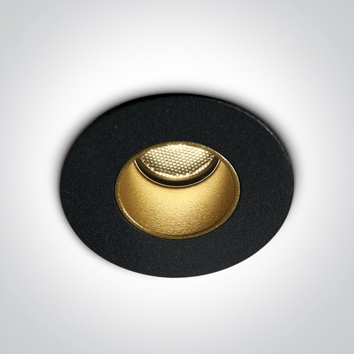 LED incasso IP65 nero/oro 2W Ø37 3000K