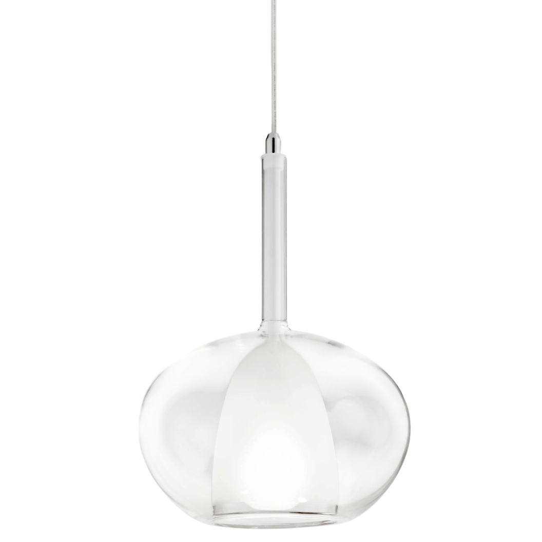 Lampada a sospensione in vetro trasparente