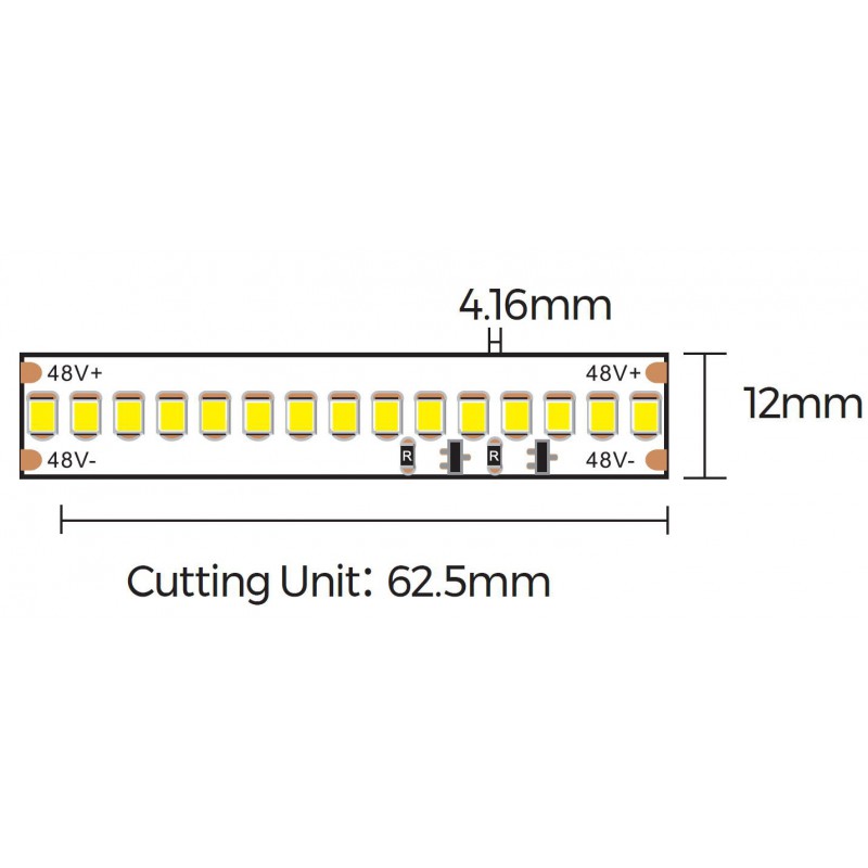 Striscia LED 20W 3000K 48V IP20
