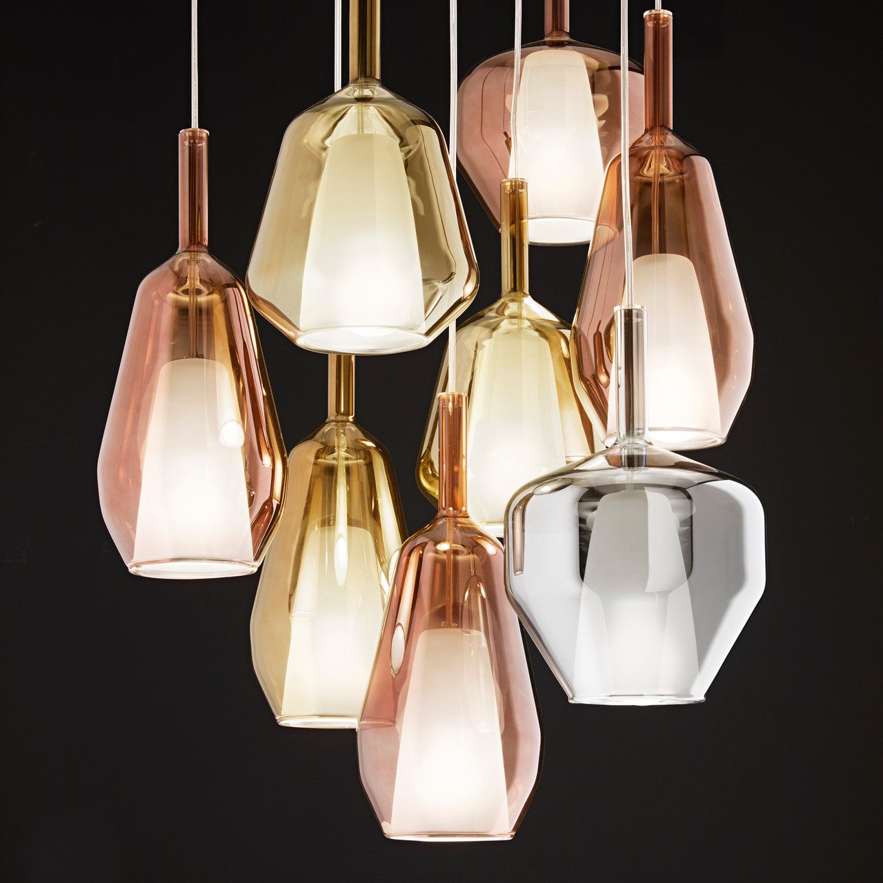 Lampada a sospensione vetro rame E27 Ø20