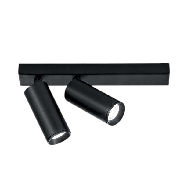 faretto 2xGU10 mini nero