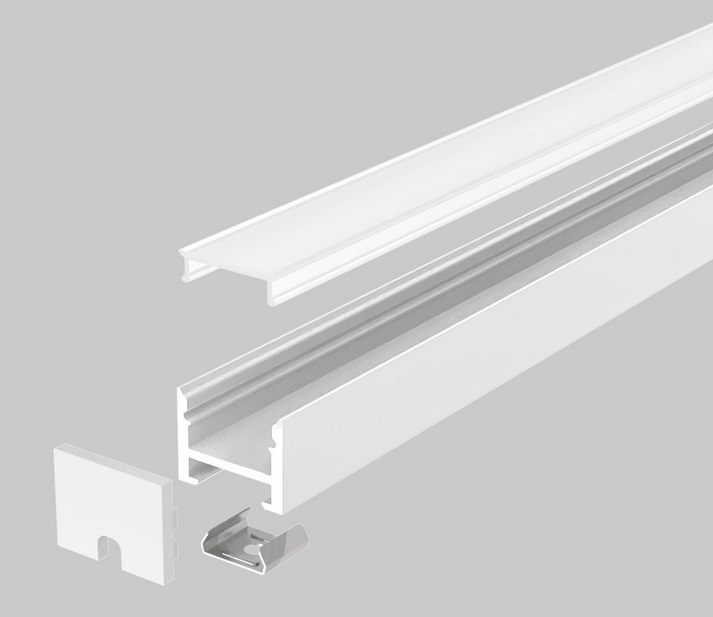 Profilo H 18x14 bianco con cover opale Profilo H 18x14 bianco con cover opale