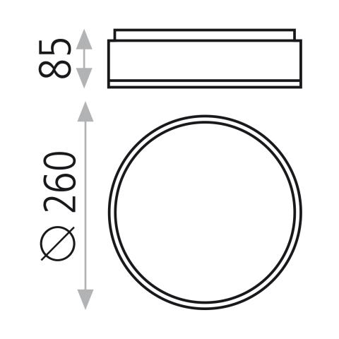 Plafoniera LED dir/ind. Ø26 bianco CCT