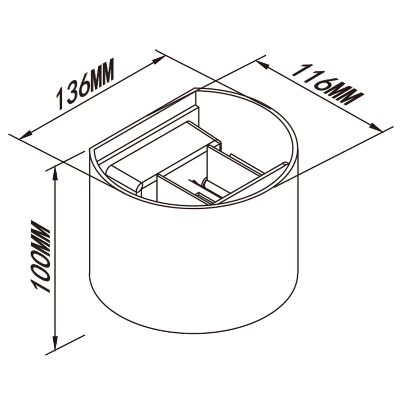 Wandleuchte LED IP54 Gerundet Dir./Ind.