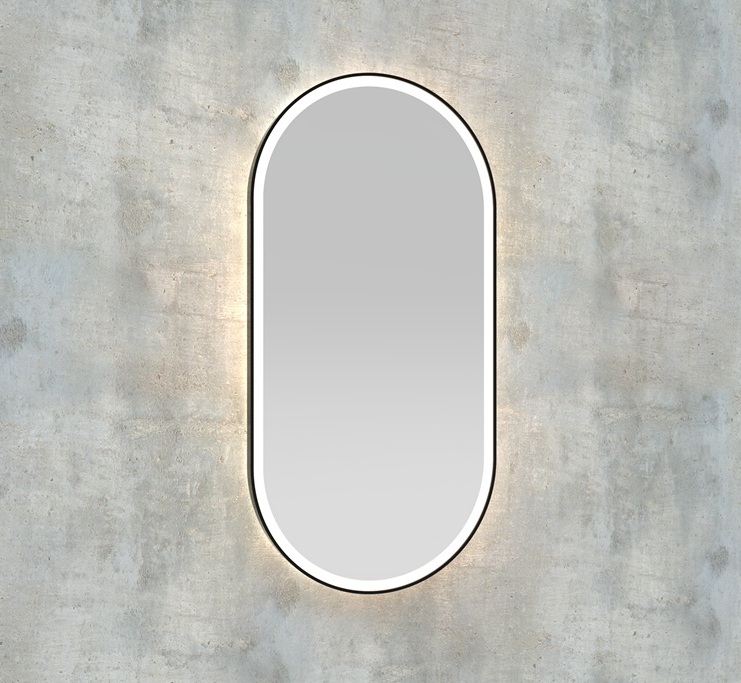 Specchio LED ovale con cornice - diretto/indiretto