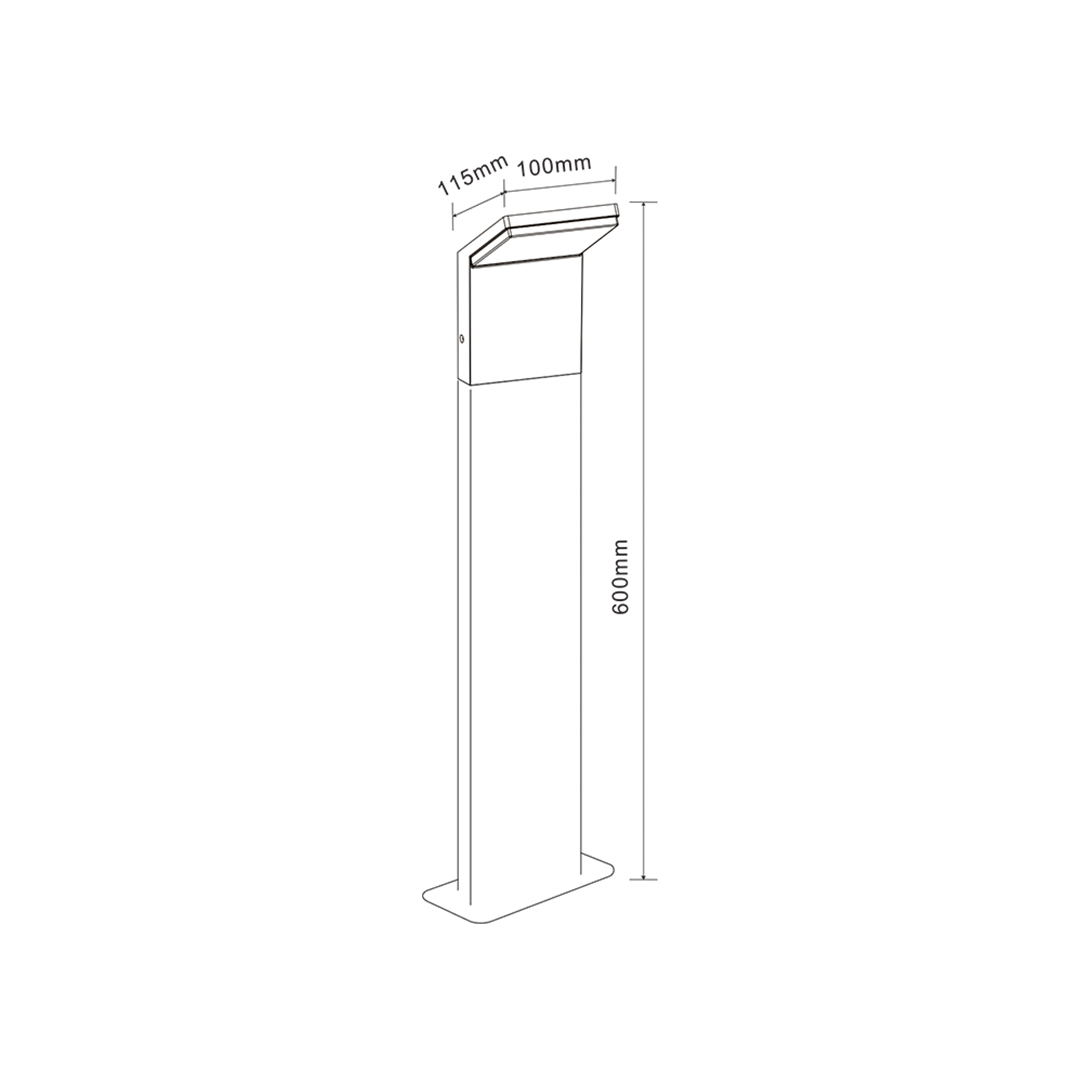 Paletto luminoso LED bianco 9W 3000K 60cm IP54