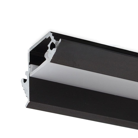 Profilo da incasso LED nero 70° + copertura opale