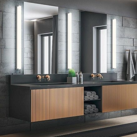 Luce a specchio LED nero