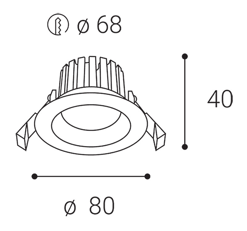 LED Einbaustrahler schwarz rückversetzt IP65