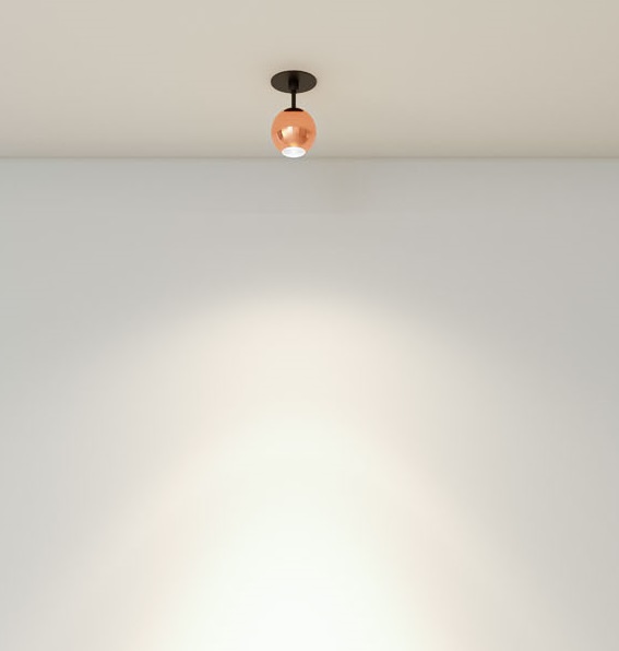 LED incasso a sfera Ø70mm nero 3000K