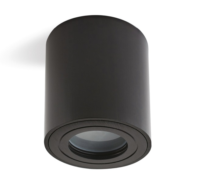 faretto da superficie IP44 nero GU10